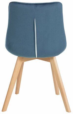 2-delige set stoelen Briik fluweel, Blauw