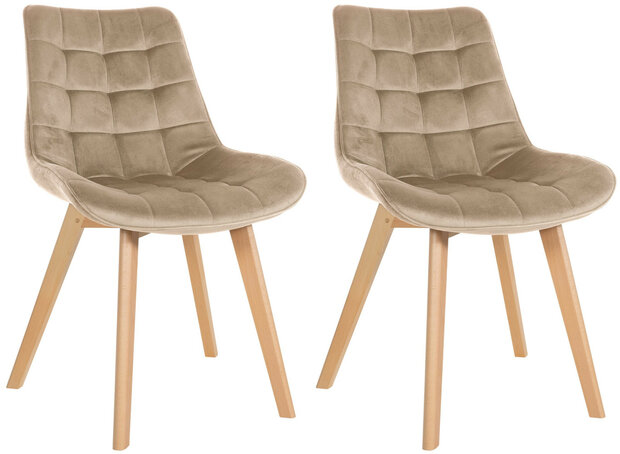 2-delige set stoelen Briik fluweel, Bruin