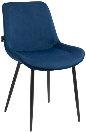 4-delige set eetkamerstoelen Vactiroi fluweel, Blauw