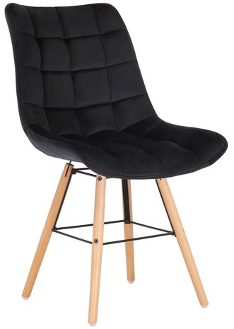 2-delige set stoelen Line fluweel, Zwart