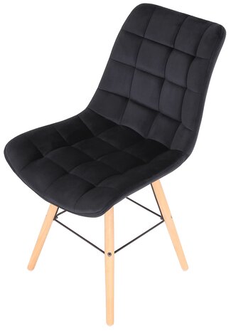 2-delige set stoelen Line fluweel, Zwart