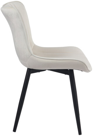 2-delige set stoelen Brida fluweel, Creme