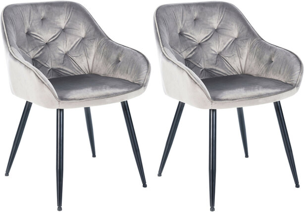 Set van 2 eetkamerstoelen Cissas, Grijs