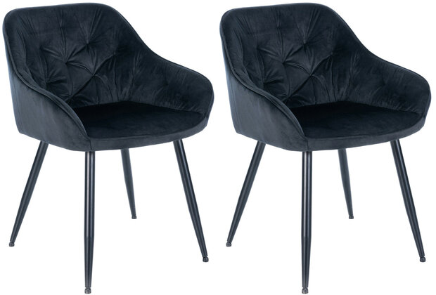 Set van 2 eetkamerstoelen Cissas, Zwart