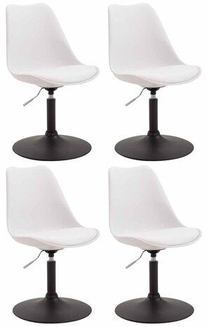 4-delige set eetkamerstoelen Miverack B kunststof, Wit