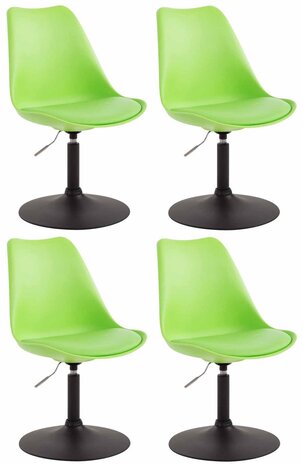 4-delige set eetkamerstoelen Miverack B kunststof, Groen