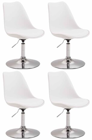 4-delige set eetkamerstoelen Miverack C kunststof, Wit