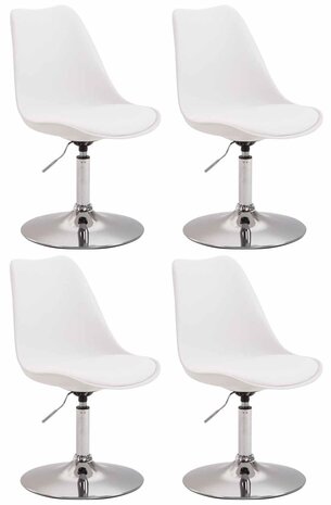 4-delige set eetkamerstoelen Miverack C kunststof, Wit