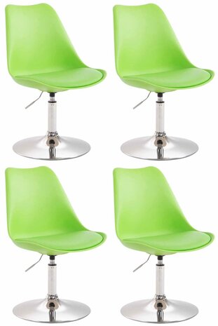 4-delige set eetkamerstoelen Miverack C kunststof, Groen