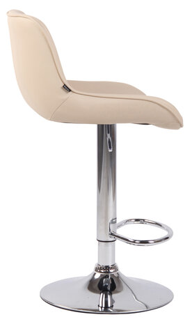 2-delige set barstoelen Lintine kunstleer chroom, Creme