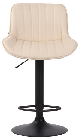 2-delige set barkrukken Lintine kunstleer zwart, Creme