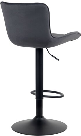 Barstoel Lunis Fluweel, Zwart