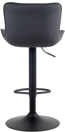 Barstoel Lunis Fluweel, Zwart