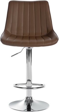 Barstoel Tino Kunstleer chroom, Bruin