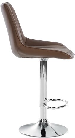 Barstoel Tino Kunstleer chroom, Bruin