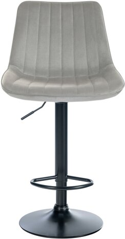 Barstoel Tino Fluweel zwart, Grijs