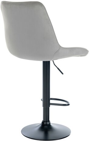 Barstoel Tino Fluweel zwart, Grijs