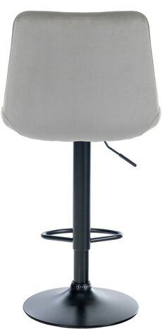 Barstoel Tino Fluweel zwart, Grijs
