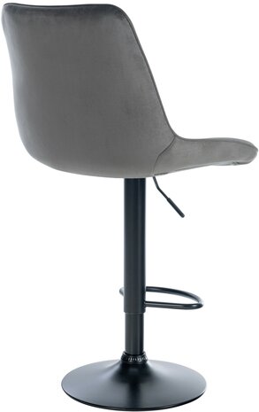 Barstoel Tino Fluweel zwart, Grijs