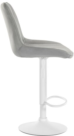 Barstoel Tino Fluweel wit, Grijs