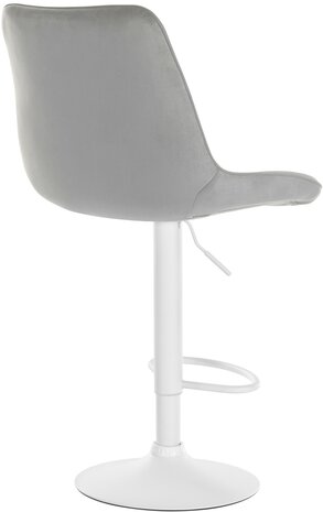 Barstoel Tino Fluweel wit, Grijs