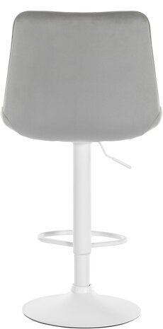 Barstoel Tino Fluweel wit, Grijs