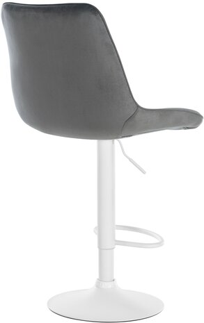 Barstoel Tino Fluweel wit, Grijs