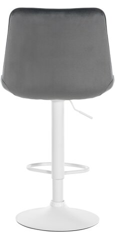 Barstoel Tino Fluweel wit, Grijs