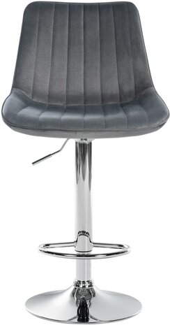 Barstoel Tino Fluweel chroom, Grijs