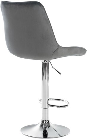 Barstoel Tino Fluweel chroom, Grijs