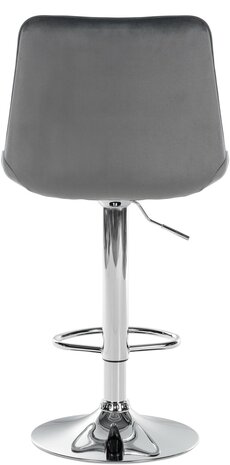 Barstoel Tino Fluweel chroom, Grijs