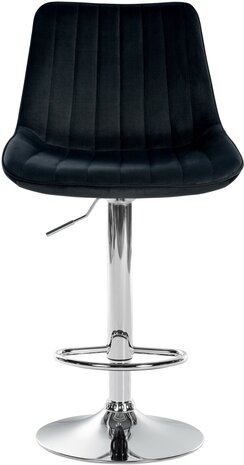 Barstoel Tino Fluweel chroom, Zwart