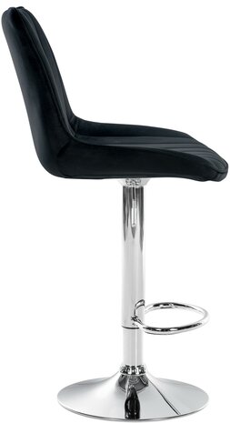 Barstoel Tino Fluweel chroom, Zwart