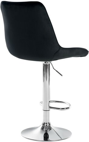 Barstoel Tino Fluweel chroom, Zwart