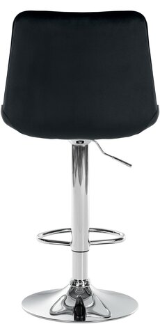 Barstoel Tino Fluweel chroom, Zwart