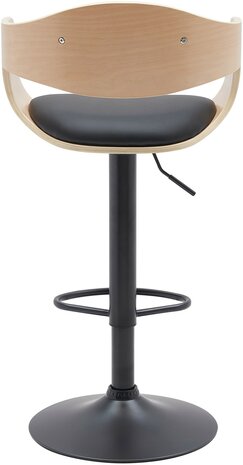 Barstoel Kongstin B Kunstleer, Zwart