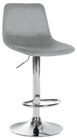 Barstoel Dovi Fluweel Chroom, Grijs