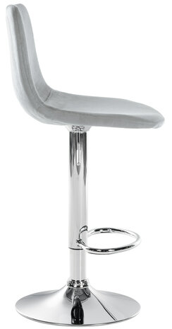 Barstoel Dovi Fluweel Chroom, Grijs