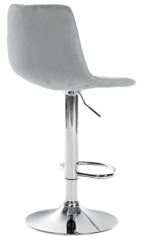 Barstoel Dovi Fluweel Chroom, Grijs