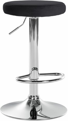 Barstoel Pento Fluweel chroom, Zwart