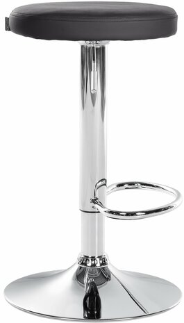 Barstoel Pento Kunstleer chroom, Zwart