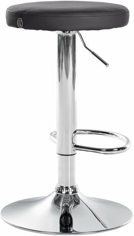 Barstoel Pento Kunstleer chroom, Zwart