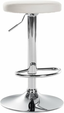 Barstoel Pento Kunstleer chroom, Wit