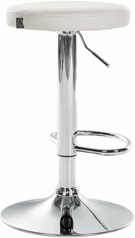 Barstoel Pento Kunstleer chroom, Wit
