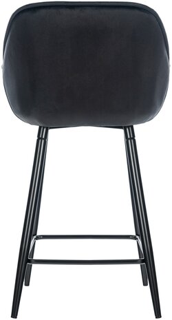 Barstoel Gobsin 76 Fluweel, Zwart