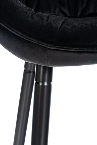 Barstoel Gobsin 76 Fluweel, Zwart