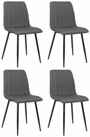 4-delige set stoelen Dojin stof, Grijs