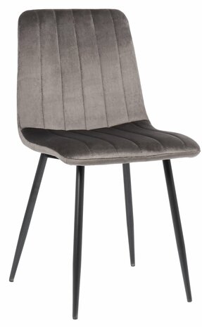 4-delige set stoelen Dojin fluweel, Grijs