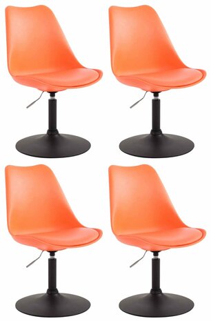 4-delige set eetkamerstoelen Miverack B kunststof, Oranje