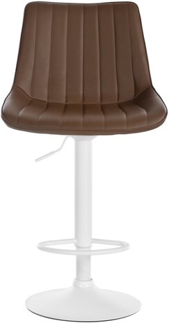 Barstoel Tino Kunstleer wit, Bruin